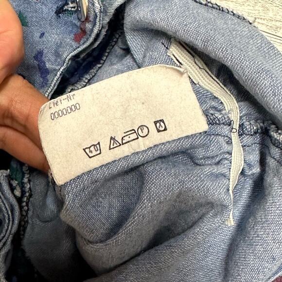 Vintage Infant Denim Overalls Candy Wrapper Print | Blue | 0-3 Months - Picture 5 of 7